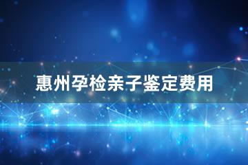 惠州孕检亲子鉴定费用