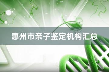 惠州市亲子鉴定机构汇总